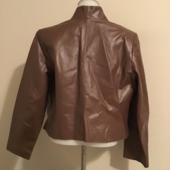 🔥#192, JESSICA LONDON, NWT, size 14, no pockets, no buttons,  soft leather, - Picture 2 of 4